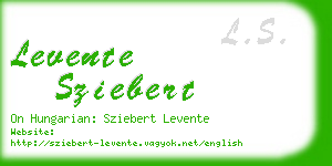 levente sziebert business card